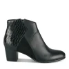 Bottines NOIR Femme CUIR Motif Animal Fermeture éclair