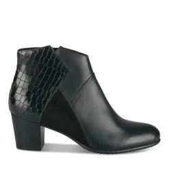 Bottines NOIR Femme CUIR Motif Animal Fermeture éclair