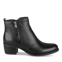 Bottines NOIR Femme CUIR Motif Uni Fermeture éclair