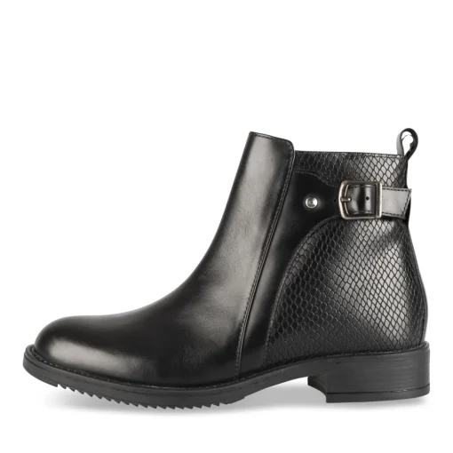 Bottines NOIR Femme CUIR Motif Uni Fermeture éclair