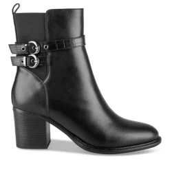 Bottines NOIR Femme CUIR Motif Animal Fermeture éclair