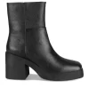 Bottines NOIR Femme CUIR Motif Uni Fermeture éclair