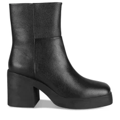 Bottines NOIR Femme CUIR Motif Uni Fermeture éclair