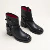 Bottines NOIR Femme CUIR Motif Uni A Enfiler
