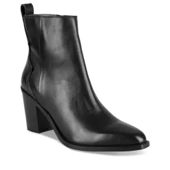 Bottines NOIR Femme CUIR Motif Uni Fermeture éclair