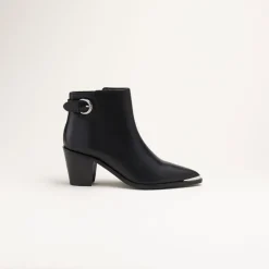 Bottines NOIR Femme CUIR Motif Uni Fermeture éclair