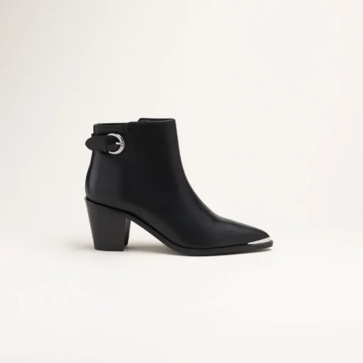 Bottines NOIR Femme CUIR Motif Uni Fermeture éclair