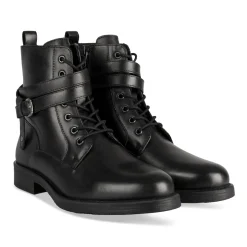 Bottines NOIR Femme CUIR Motif Uni A Enfiler