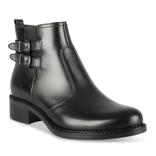 Bottines NOIR Femme CUIR Motif Uni Fermeture éclair