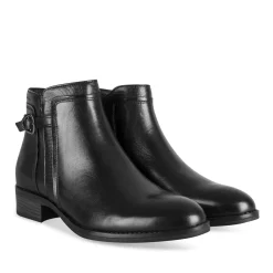 Bottines NOIR Femme CUIR Motif Uni Fermeture éclair