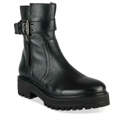 Bottines NOIR Femme CUIR Motif Uni Lacets