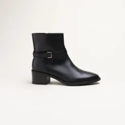 Bottines NOIR Femme CUIR Motif Uni Fermeture éclair