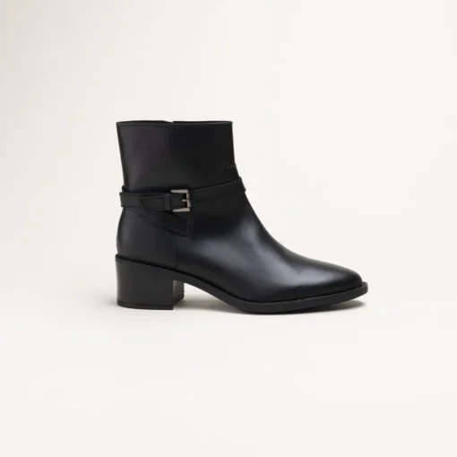 Bottines NOIR Femme CUIR Motif Uni Fermeture éclair