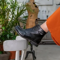Bottines NOIR Femme CUIR Fermeture éclair