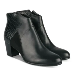 Bottines NOIR Femme CUIR Motif Animal Fermeture éclair
