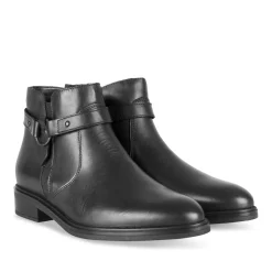 Bottines NOIR Femme CUIR Motif Uni Fermeture éclair
