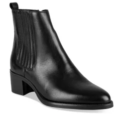 Bottines NOIR Femme CUIR Motif Uni Fermeture éclair