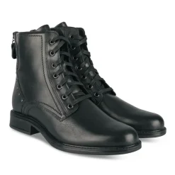Bottines NOIR Femme CUIR Motif Clouté Lacets