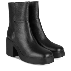 Bottines NOIR Femme CUIR Motif Uni Fermeture éclair