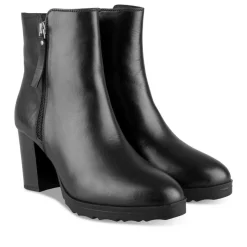 Bottines NOIR Femme CUIR Motif Uni Fermeture éclair