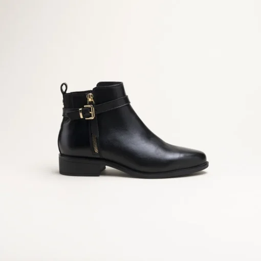 Bottines NOIR Femme CUIR Motif Uni Fermeture éclair