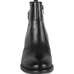 Bottines NOIR Femme CUIR Motif Uni Fermeture éclair