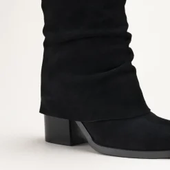 Bottines NOIR Femme CUIR Motif Uni A Enfiler
