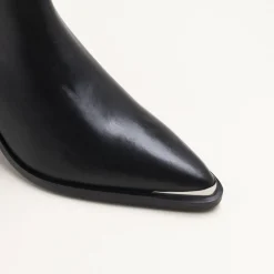Bottines NOIR Femme CUIR Motif Uni Fermeture éclair
