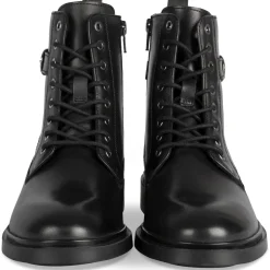 Bottines NOIR Femme CUIR Motif Uni A Enfiler