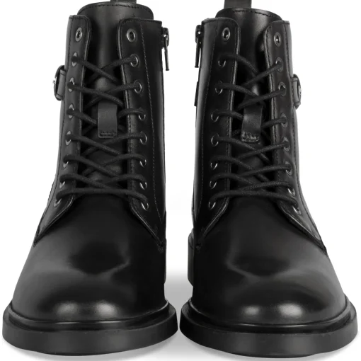 Bottines NOIR Femme CUIR Motif Uni A Enfiler