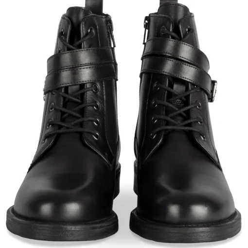Bottines NOIR Femme CUIR Motif Uni A Enfiler
