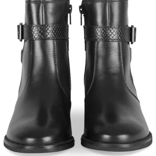 Bottines NOIR Femme CUIR Motif Uni Fermeture éclair