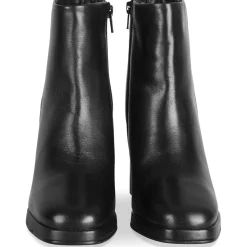 Bottines NOIR Femme CUIR Motif Uni Fermeture éclair