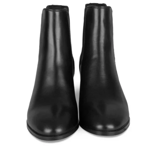Bottines NOIR Femme CUIR Motif Uni Elastique