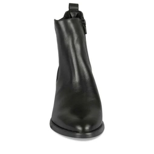 Bottines NOIR Femme CUIR Motif Uni Fermeture éclair