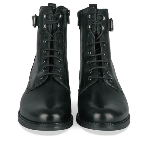 Bottines NOIR Femme CUIR Motif Uni Fermeture éclair