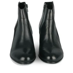 Bottines NOIR Femme CUIR Motif Animal Fermeture éclair