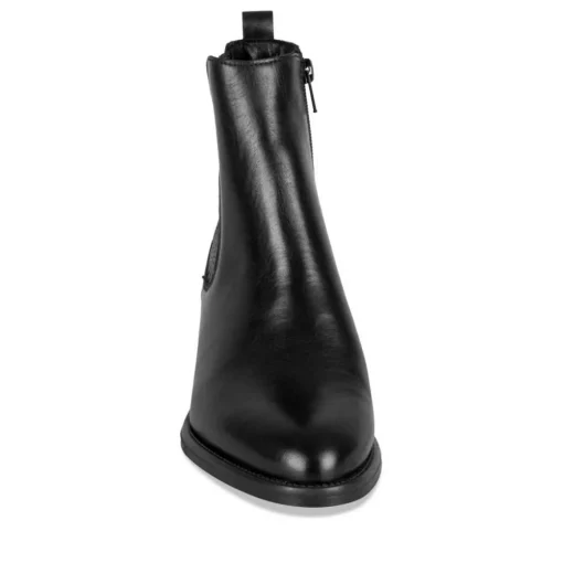 Bottines NOIR Femme CUIR Motif Uni Fermeture éclair