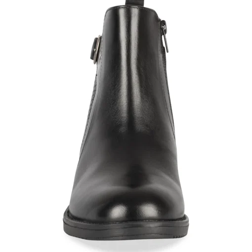 Bottines NOIR Femme CUIR Motif Uni Fermeture éclair
