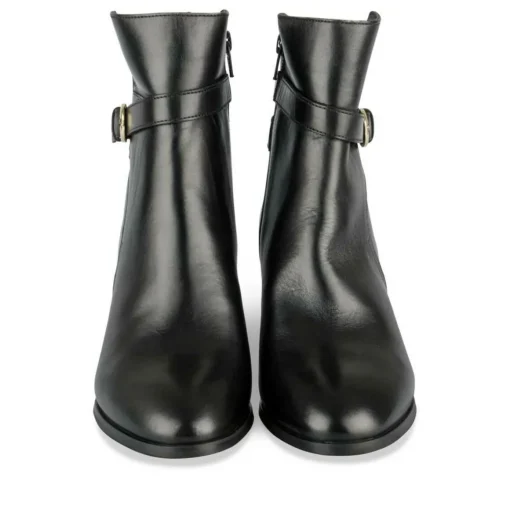 Bottines NOIR Femme CUIR Motif Uni Fermeture éclair