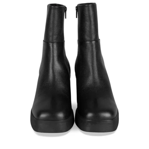 Bottines NOIR Femme CUIR Motif Uni Fermeture éclair