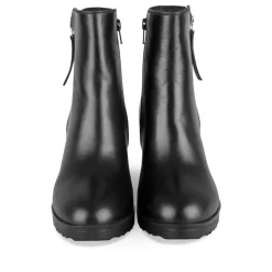 Bottines NOIR Femme CUIR Motif Uni Fermeture éclair