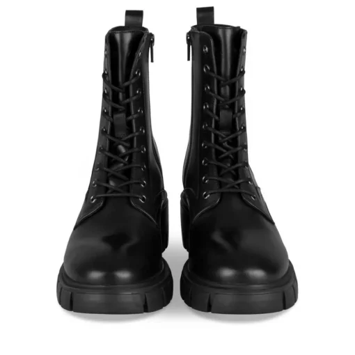 Bottines NOIR Femme CUIR Motif Uni Elastique