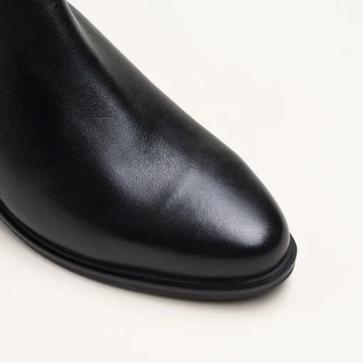 Bottines NOIR Femme CUIR Motif Uni Fermeture éclair