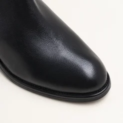 Bottines NOIR Femme CUIR Motif Uni A Enfiler