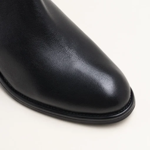 Bottines NOIR Femme CUIR Motif Uni A Enfiler