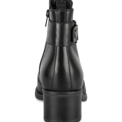 Bottines NOIR Femme CUIR Motif Uni Fermeture éclair