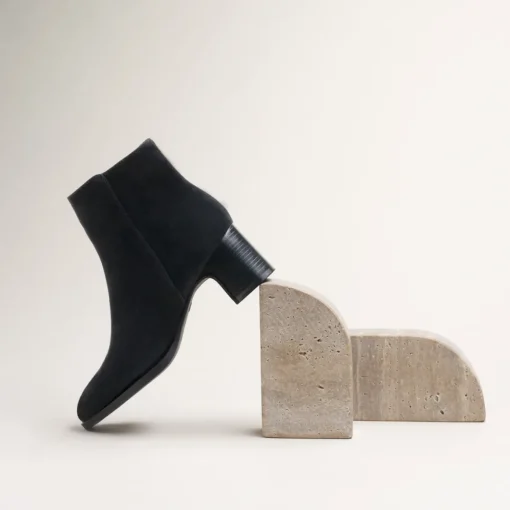 Bottines NOIR Femme CUIR Motif Uni Fermeture éclair