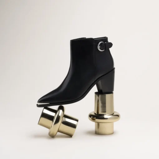 Bottines NOIR Femme CUIR Motif Uni Fermeture éclair
