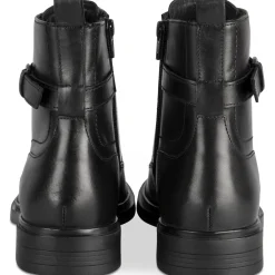 Bottines NOIR Femme CUIR Motif Uni A Enfiler
